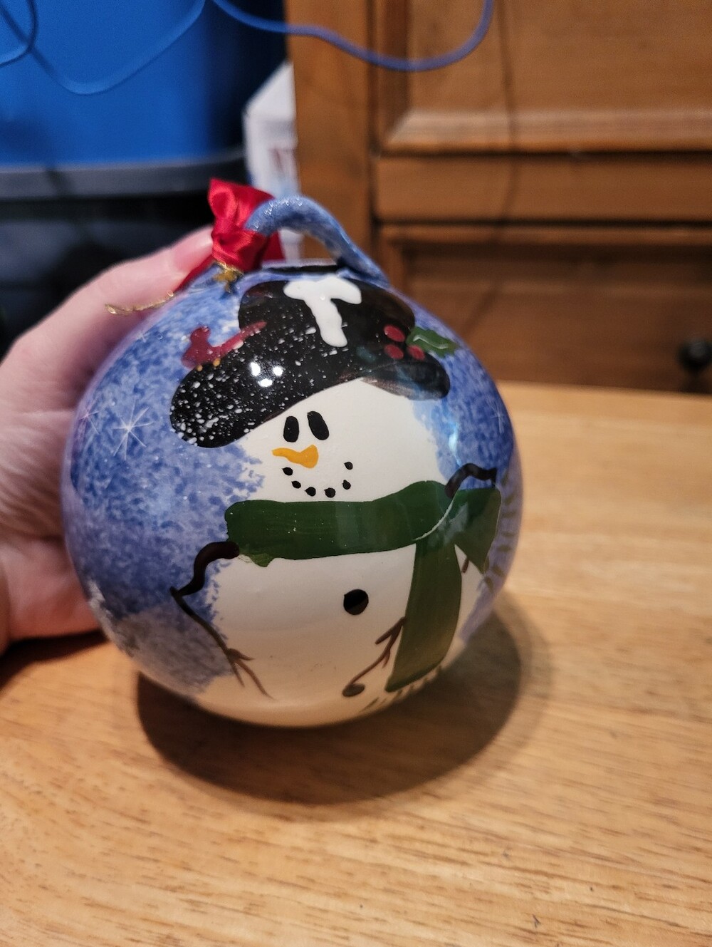 Clayton Dickson Co. Speckled Snowman Ball Ornament